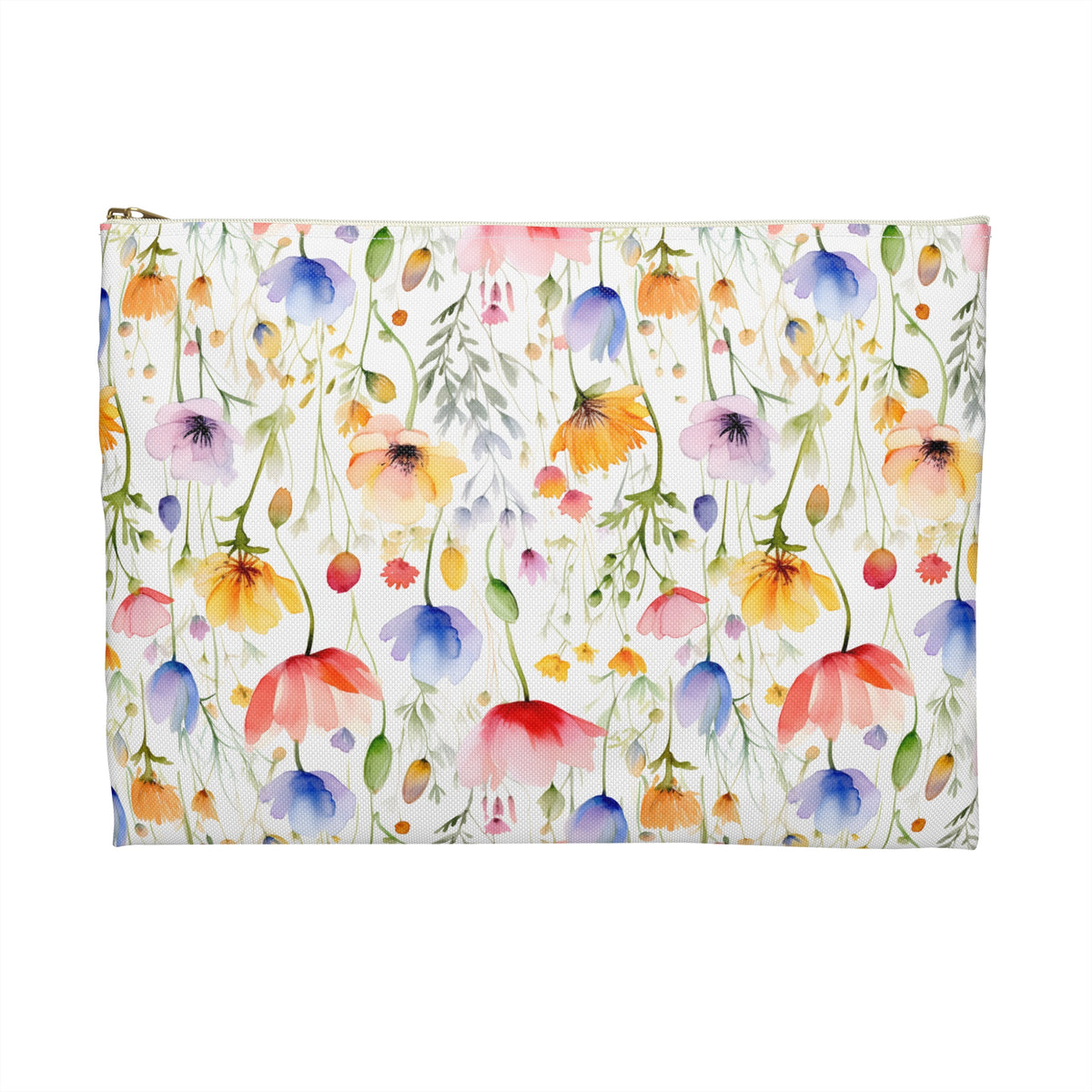 Colour Floral Pattern, Watercolour, Flowers, Accessory Pouch