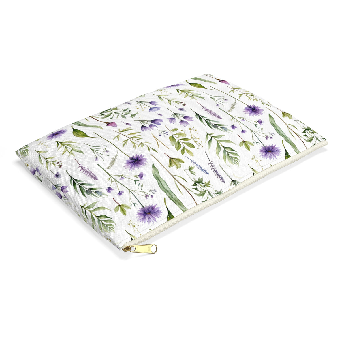 Purple Botanicals Floral Pattern, Watercolour, Flowers, Accessory Pouch