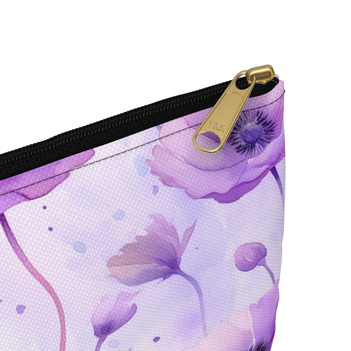 Purple Poppies Floral Pattern, Watercolour, Flowers, Accessory Pouch