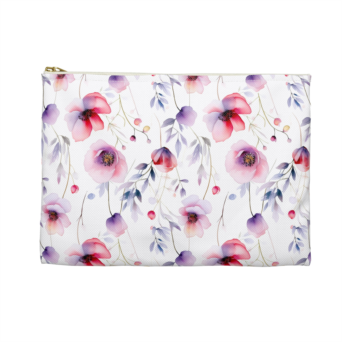 Colour Floral Pattern, Watercolour, Flowers, Accessory Pouch