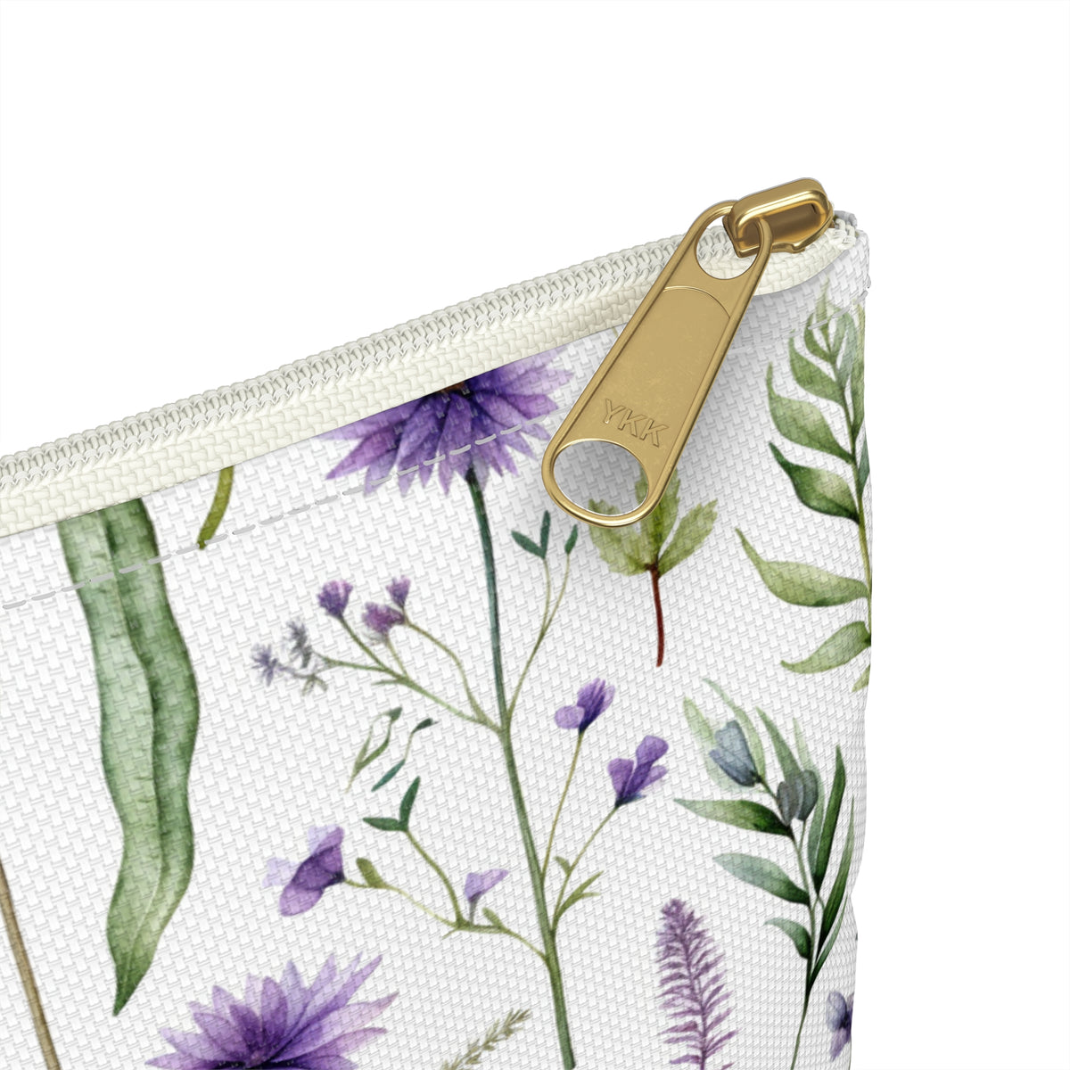 Purple Botanicals Floral Pattern, Watercolour, Flowers, Accessory Pouch