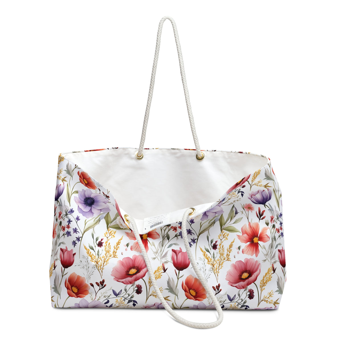 Colorful Floral Pattern, Watercolour, Flowers, Weekender Tote Bag