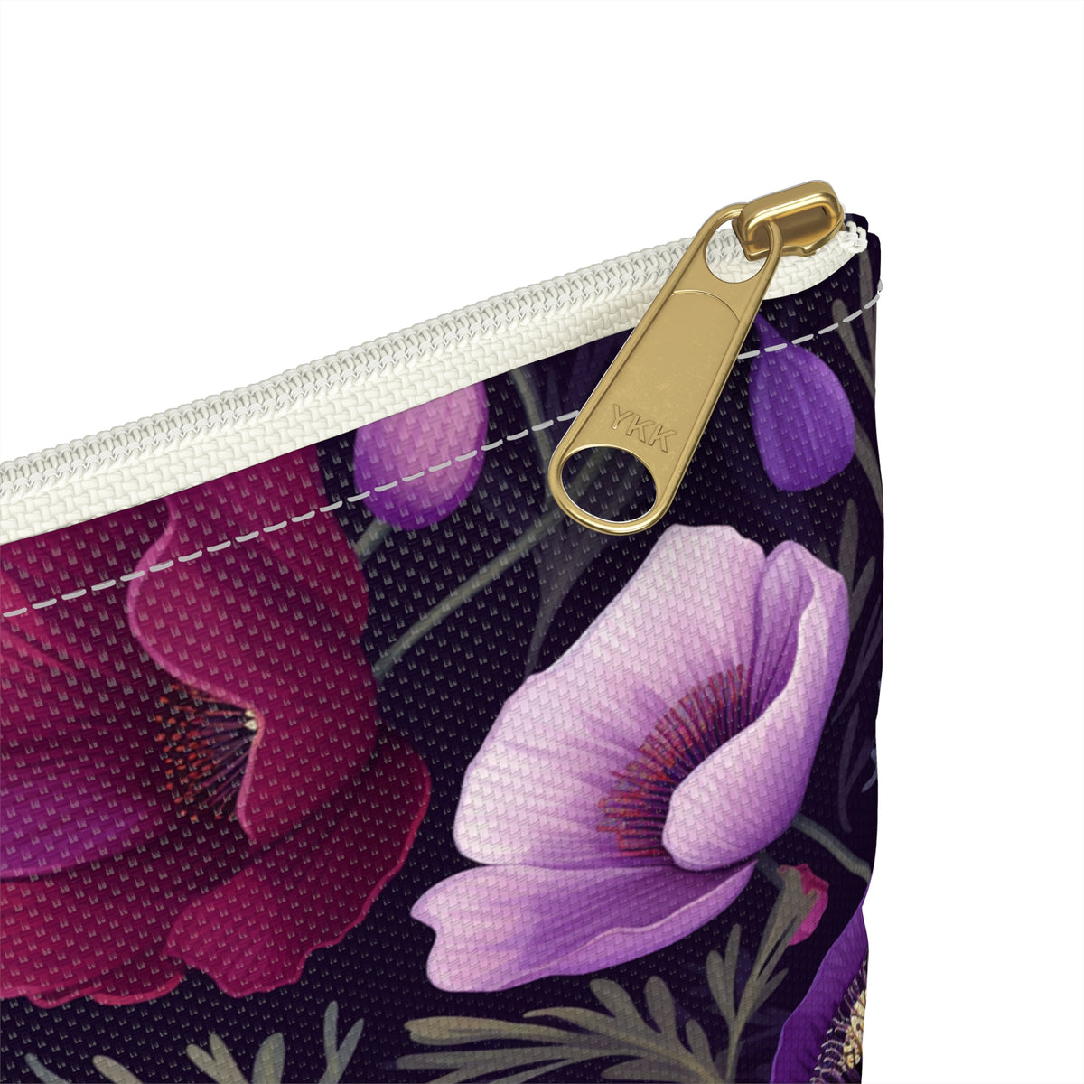 Purple Poppies Floral Pattern, Watercolour, Flowers, Accessory Pouch