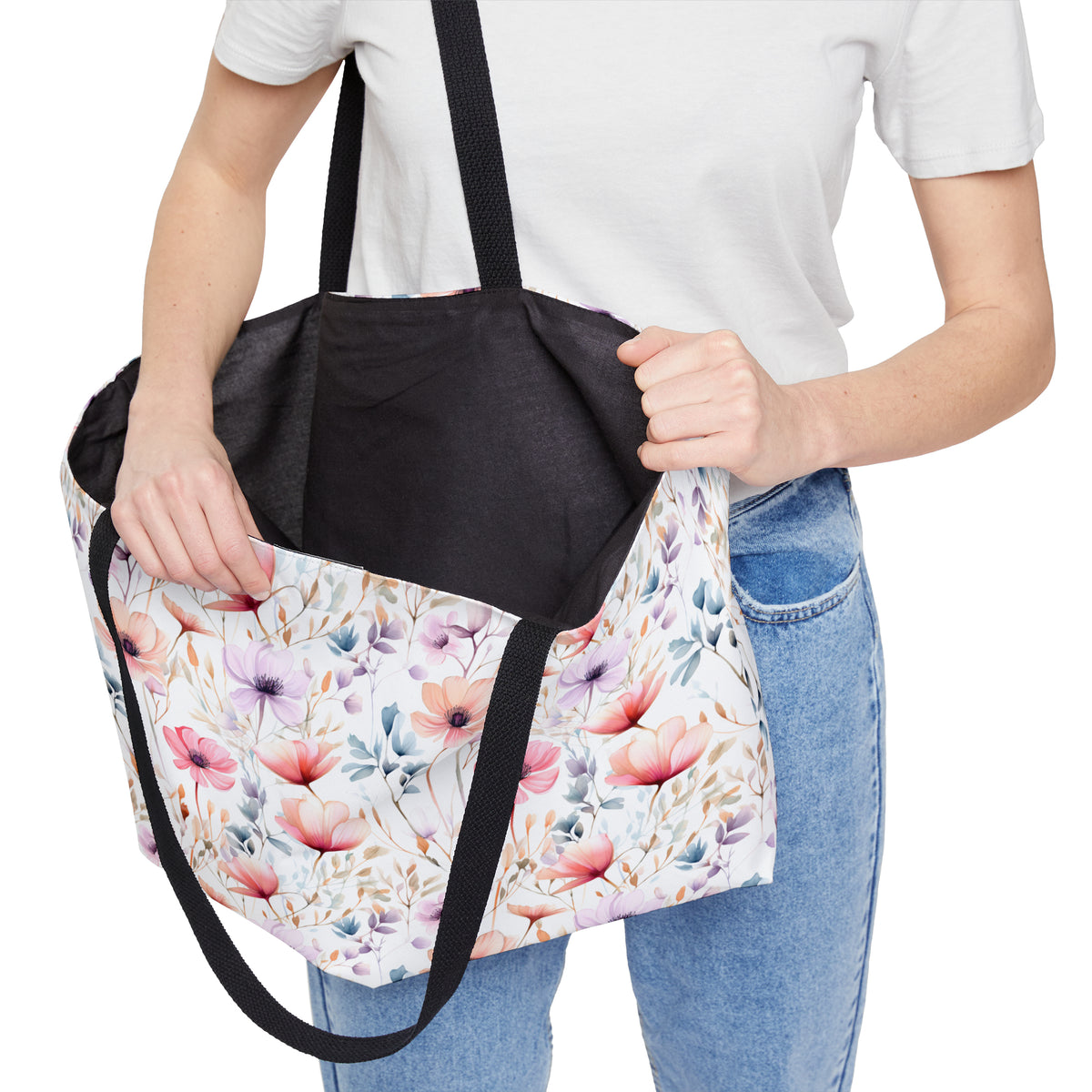 Colour Floral Pattern, Watercolour, Flowers, Weekender Tote Bag