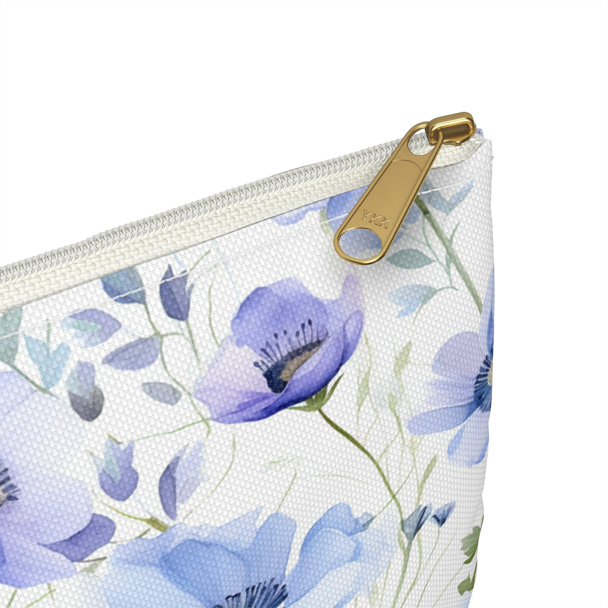 Blue Floral Pattern, Watercolour, Flowers, Accessory Pouch