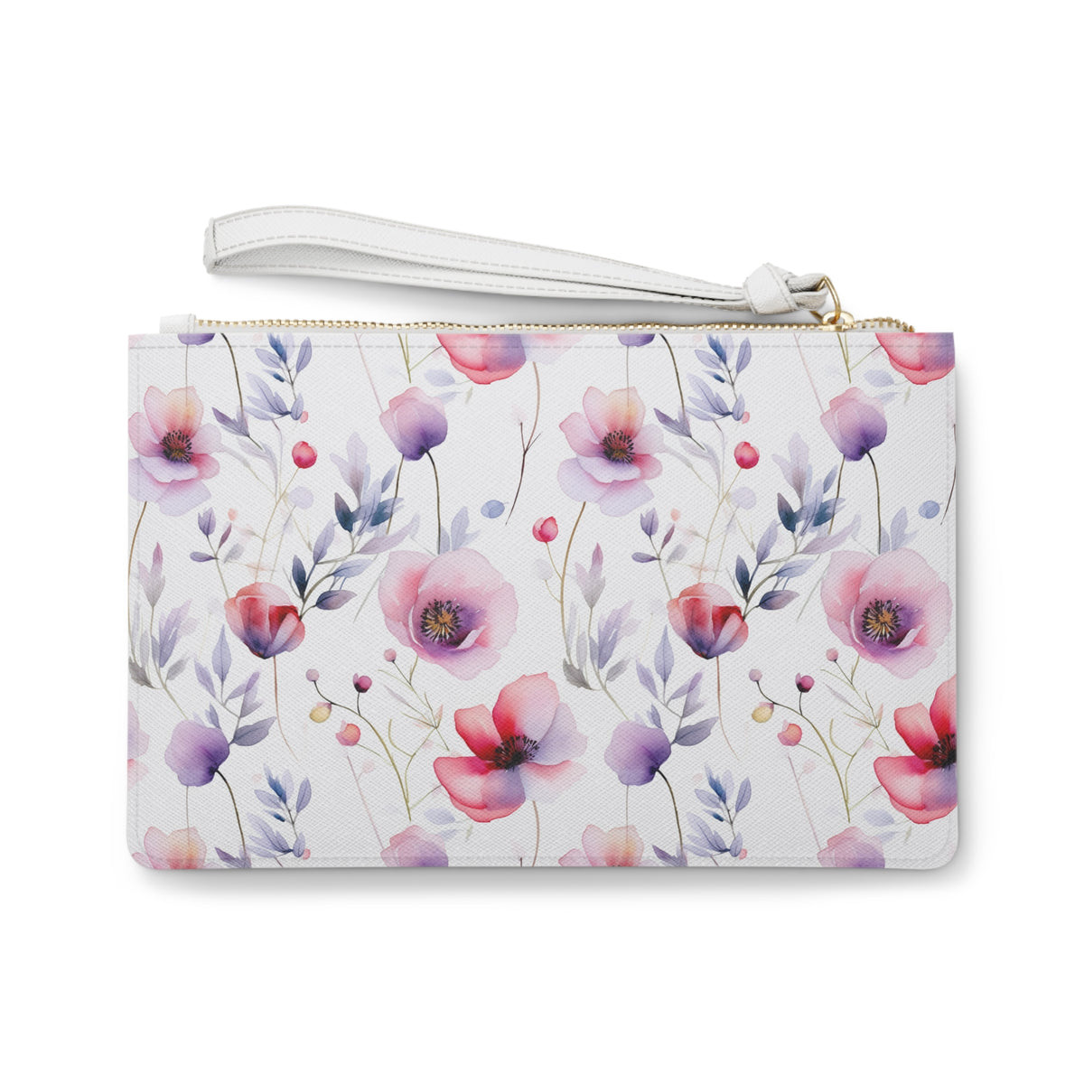 Colour Floral Pattern, Watercolour, Flowers, Clutch Bag