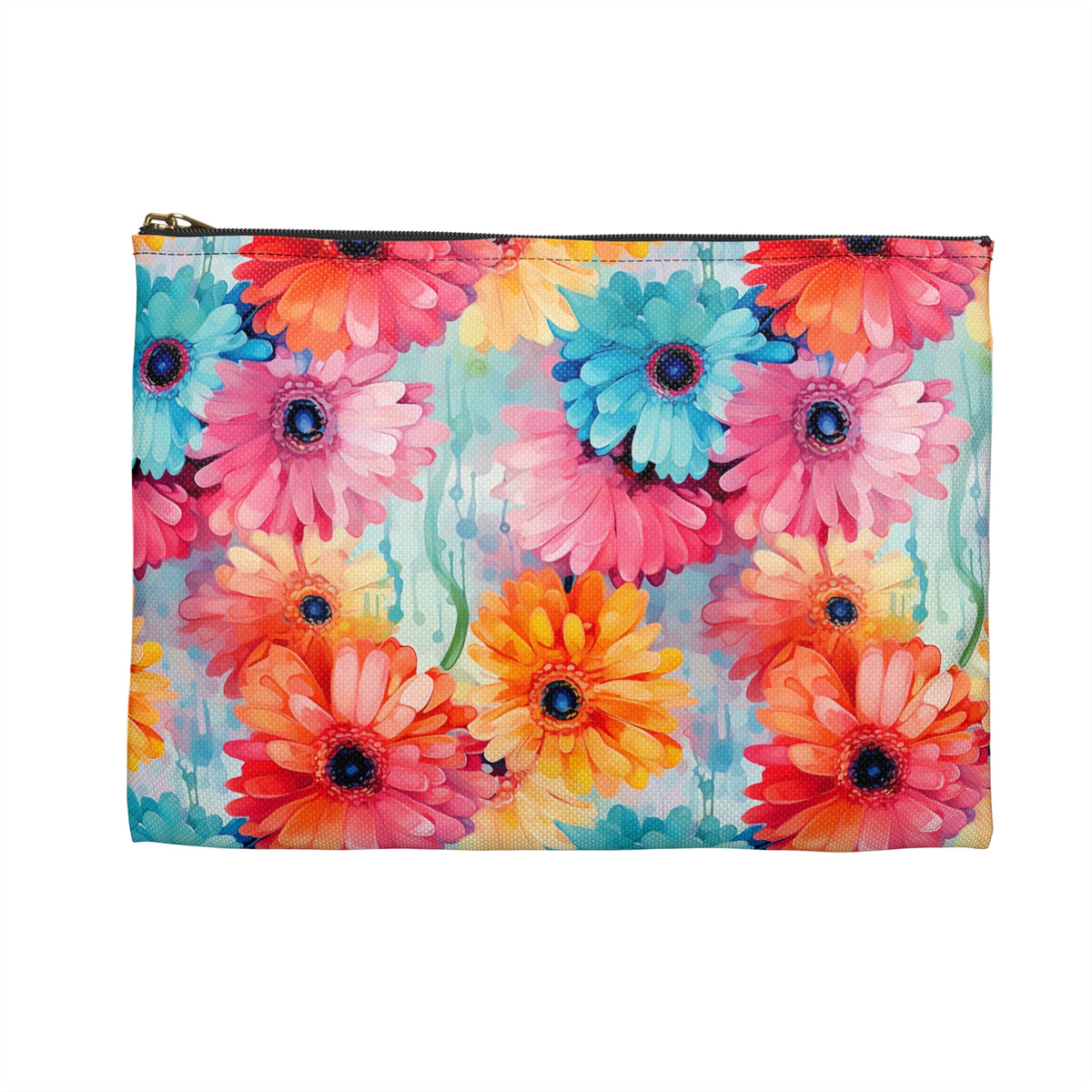 Colour Gerberas Floral Pattern, Watercolour, Flowers, Accessory Pouch