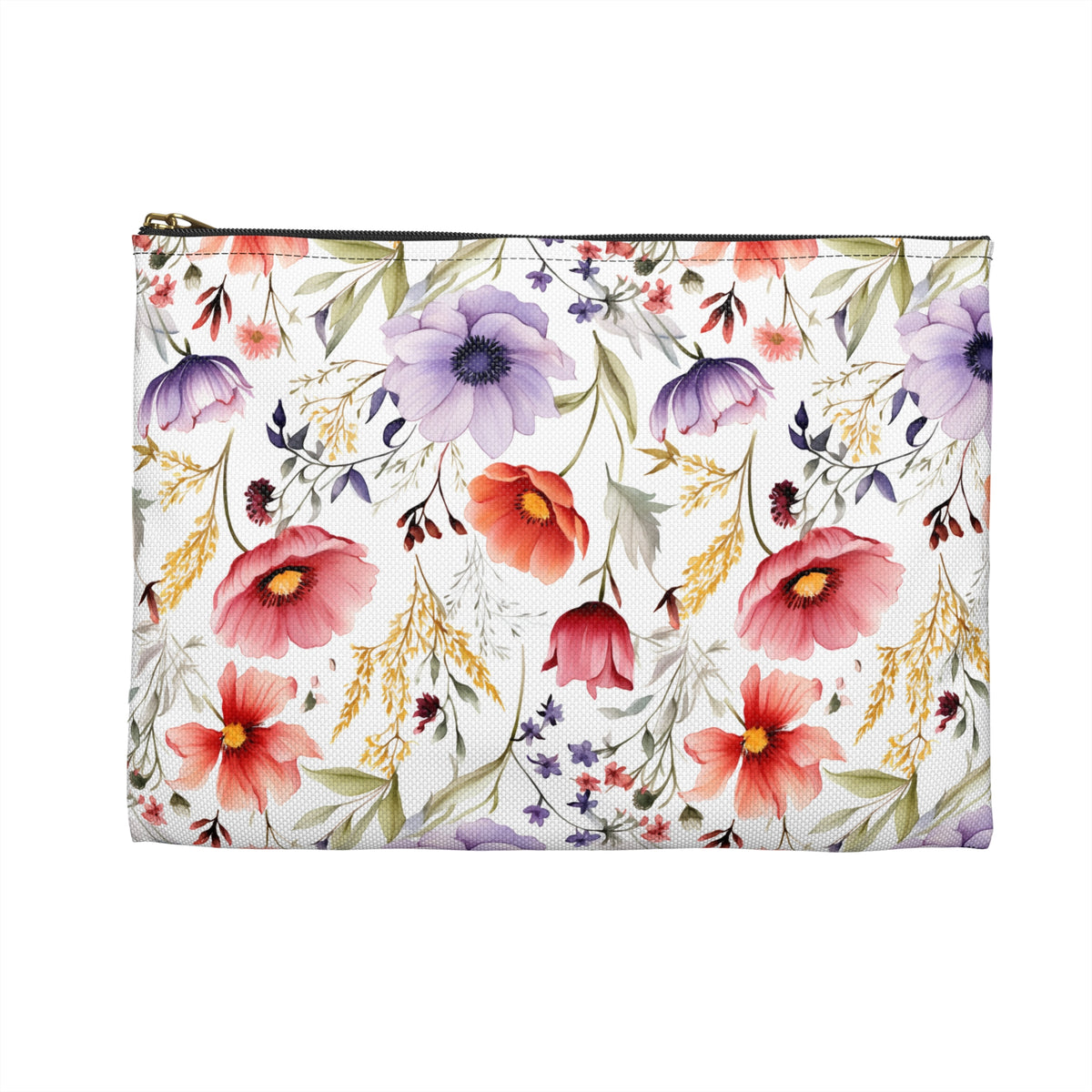 Colour Floral Pattern, Watercolour, Flowers, Accessory Pouch