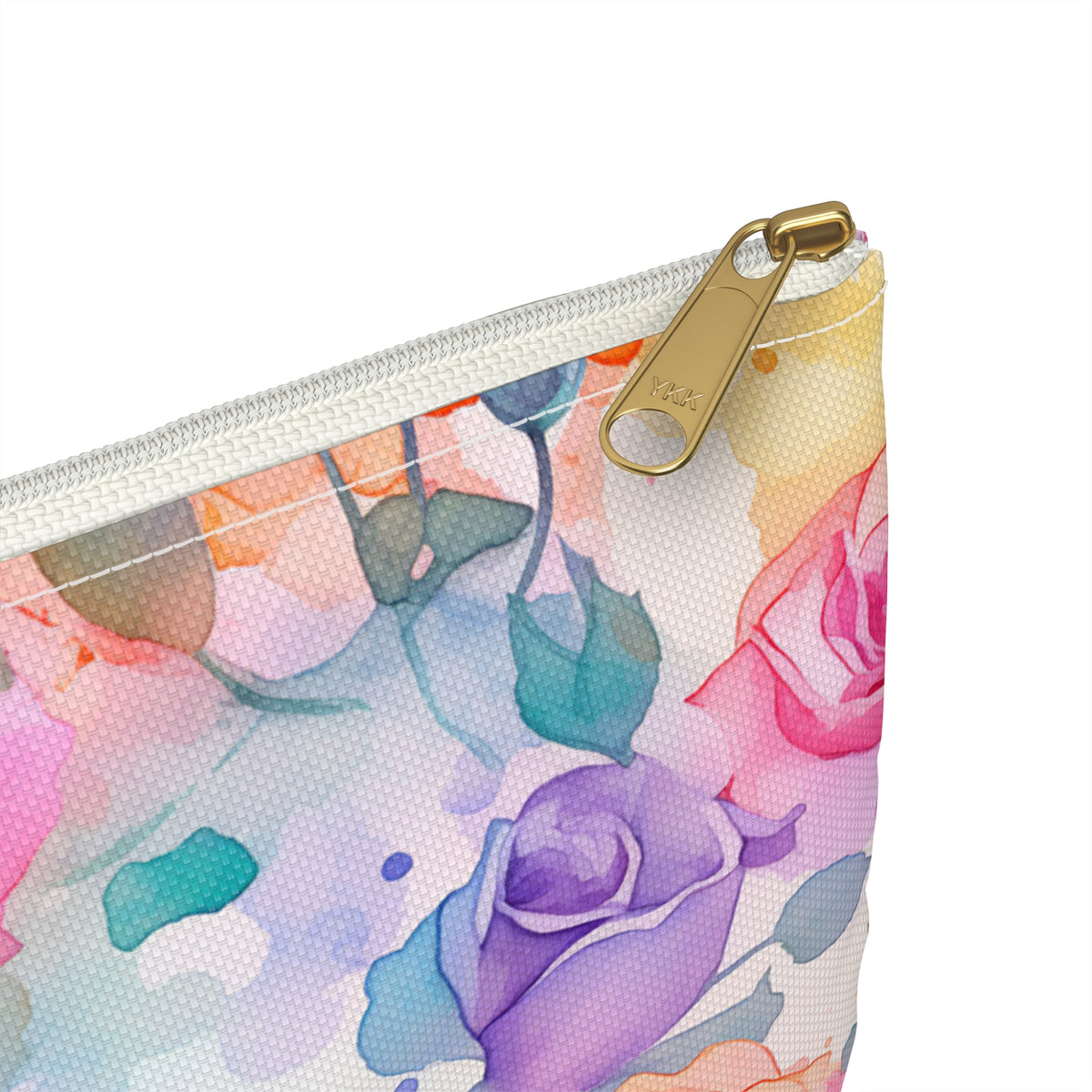 Colour Roses Floral Pattern, Watercolour, Flowers, Accessory Pouch