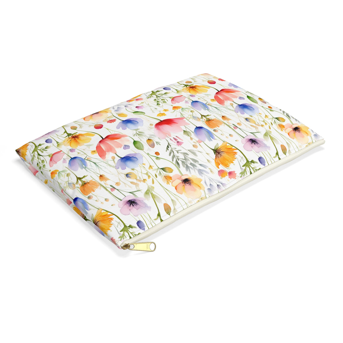 Colour Floral Pattern, Watercolour, Flowers, Accessory Pouch