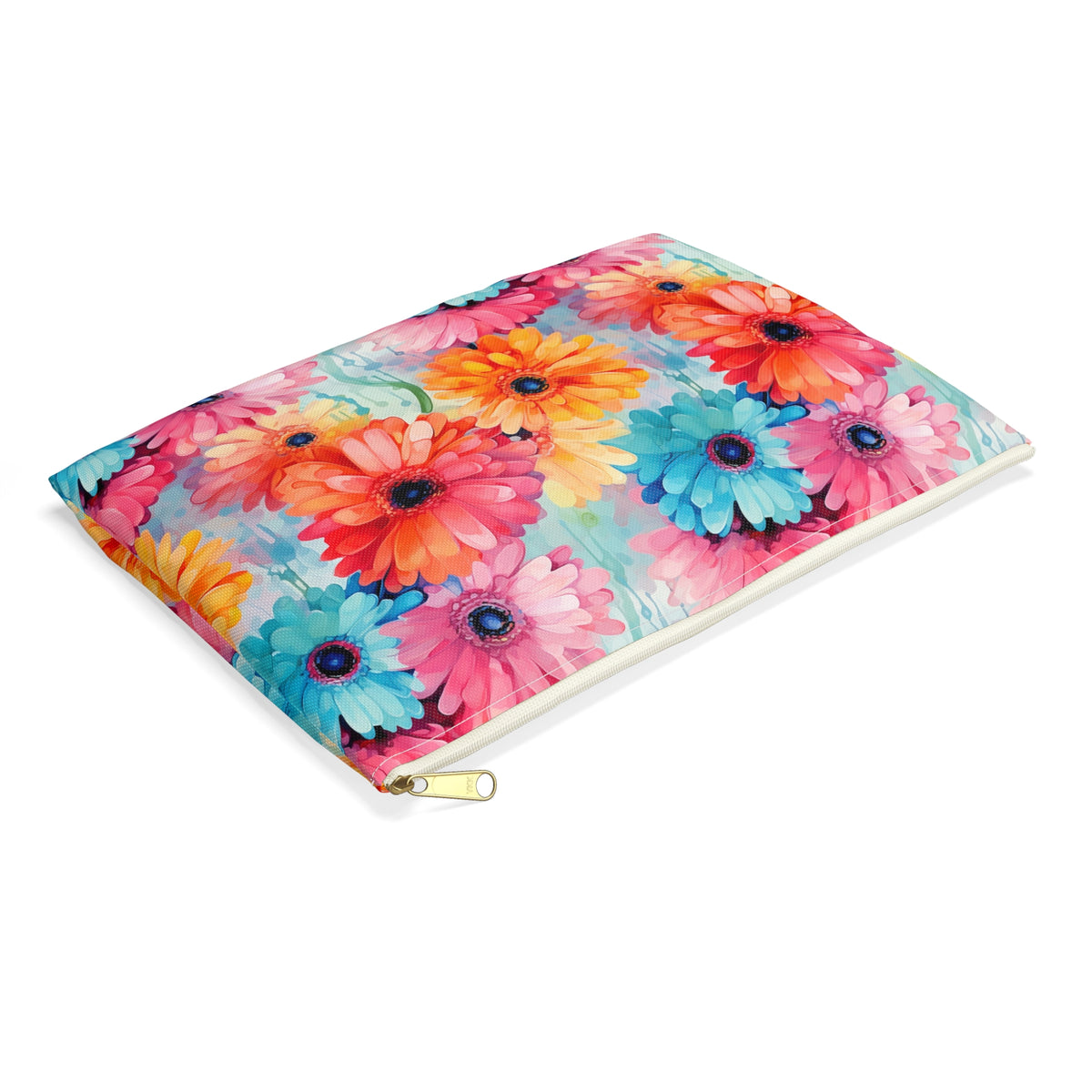 Colour Gerberas Floral Pattern, Watercolour, Flowers, Accessory Pouch