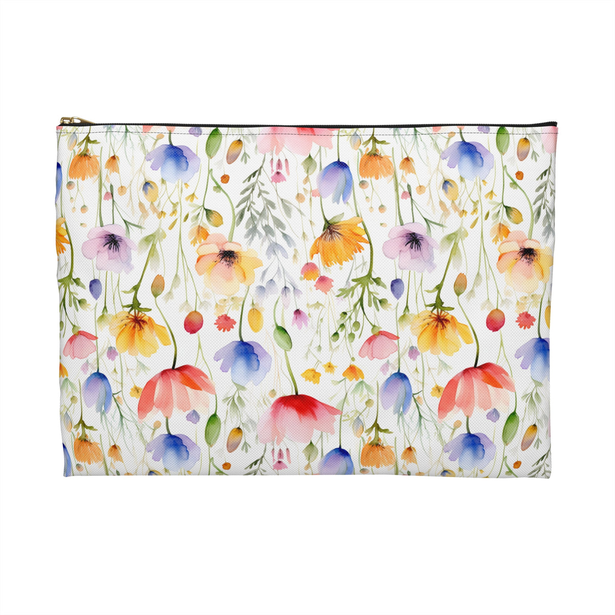 Colour Floral Pattern, Watercolour, Flowers, Accessory Pouch