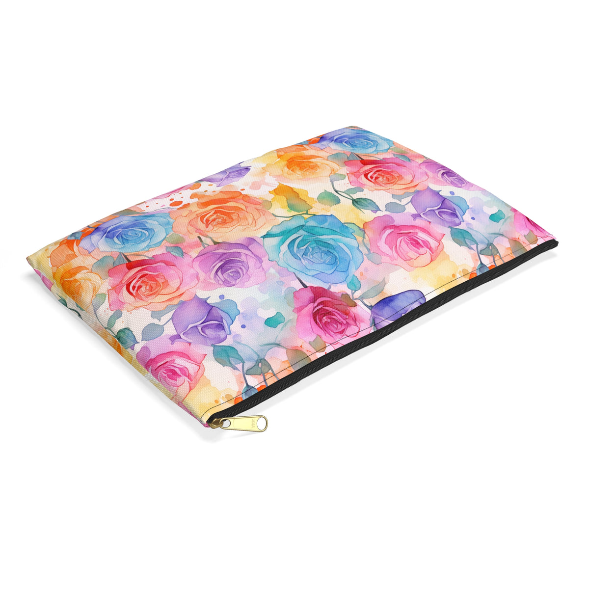 Colour Roses Floral Pattern, Watercolour, Flowers, Accessory Pouch