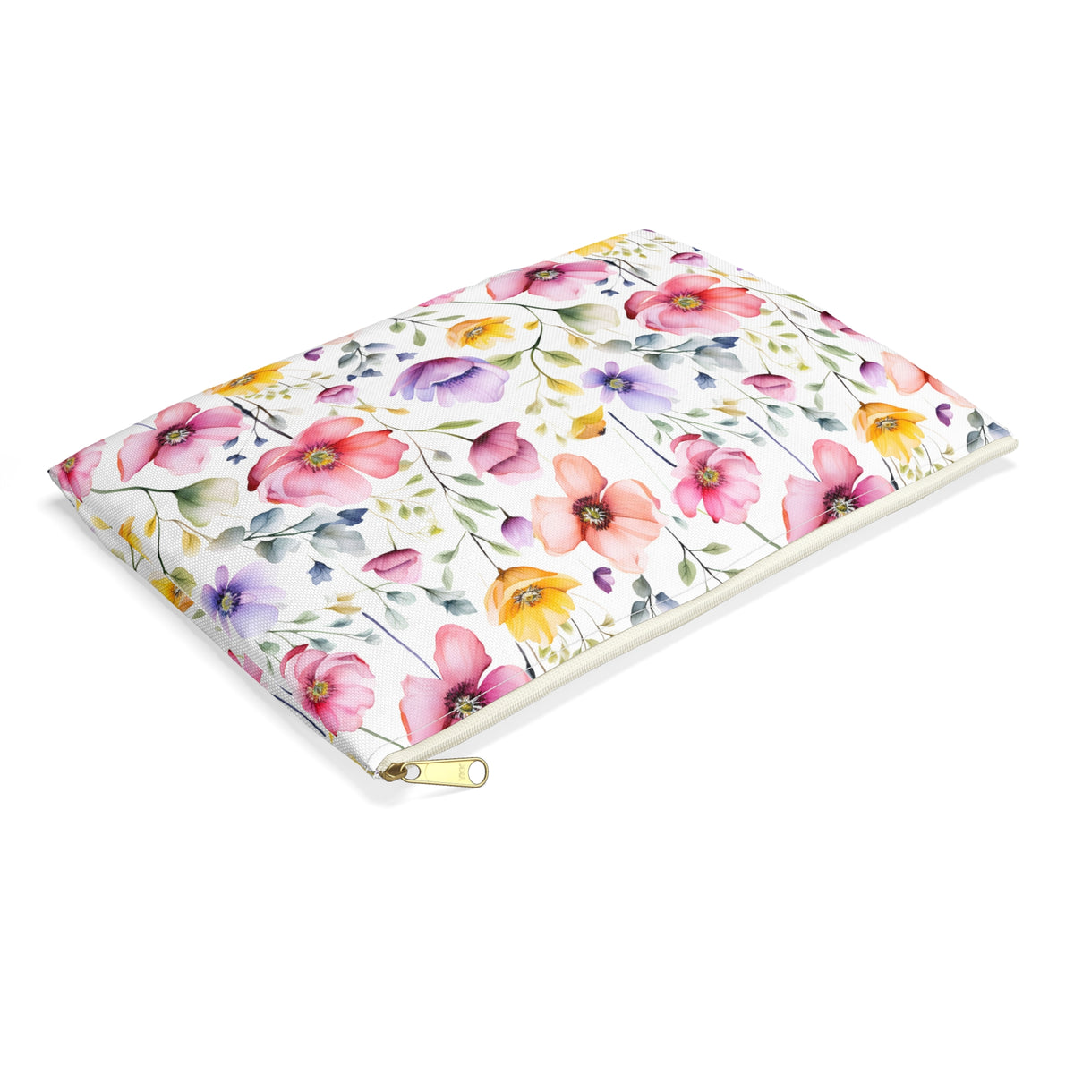 Colour Floral Pattern, Watercolour, Flowers, Accessory Pouch