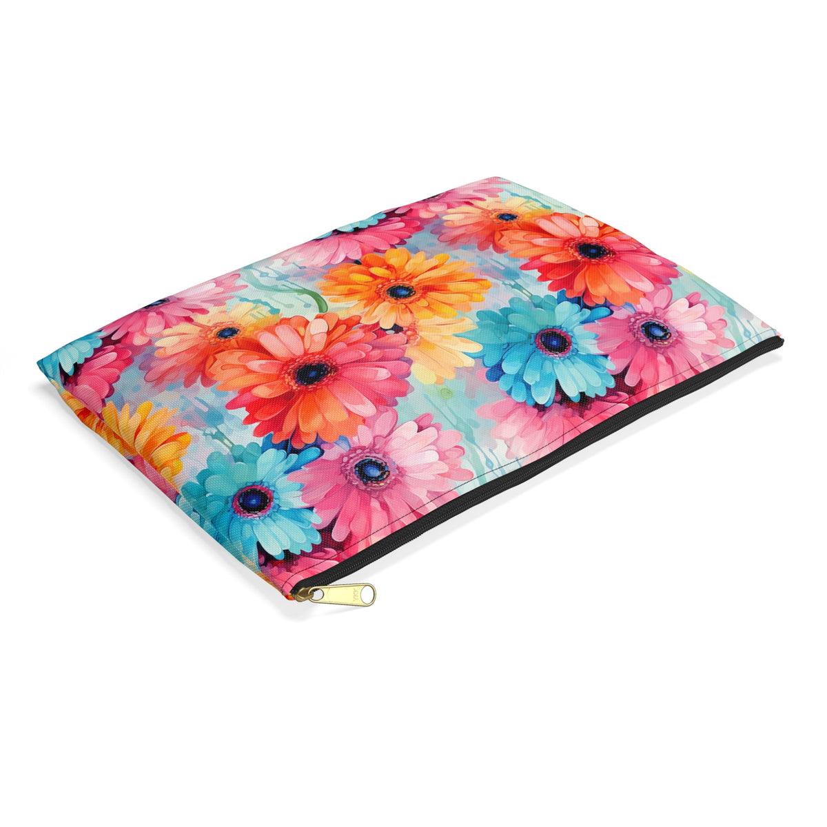 Colour Gerberas Floral Pattern, Watercolour, Flowers, Accessory Pouch