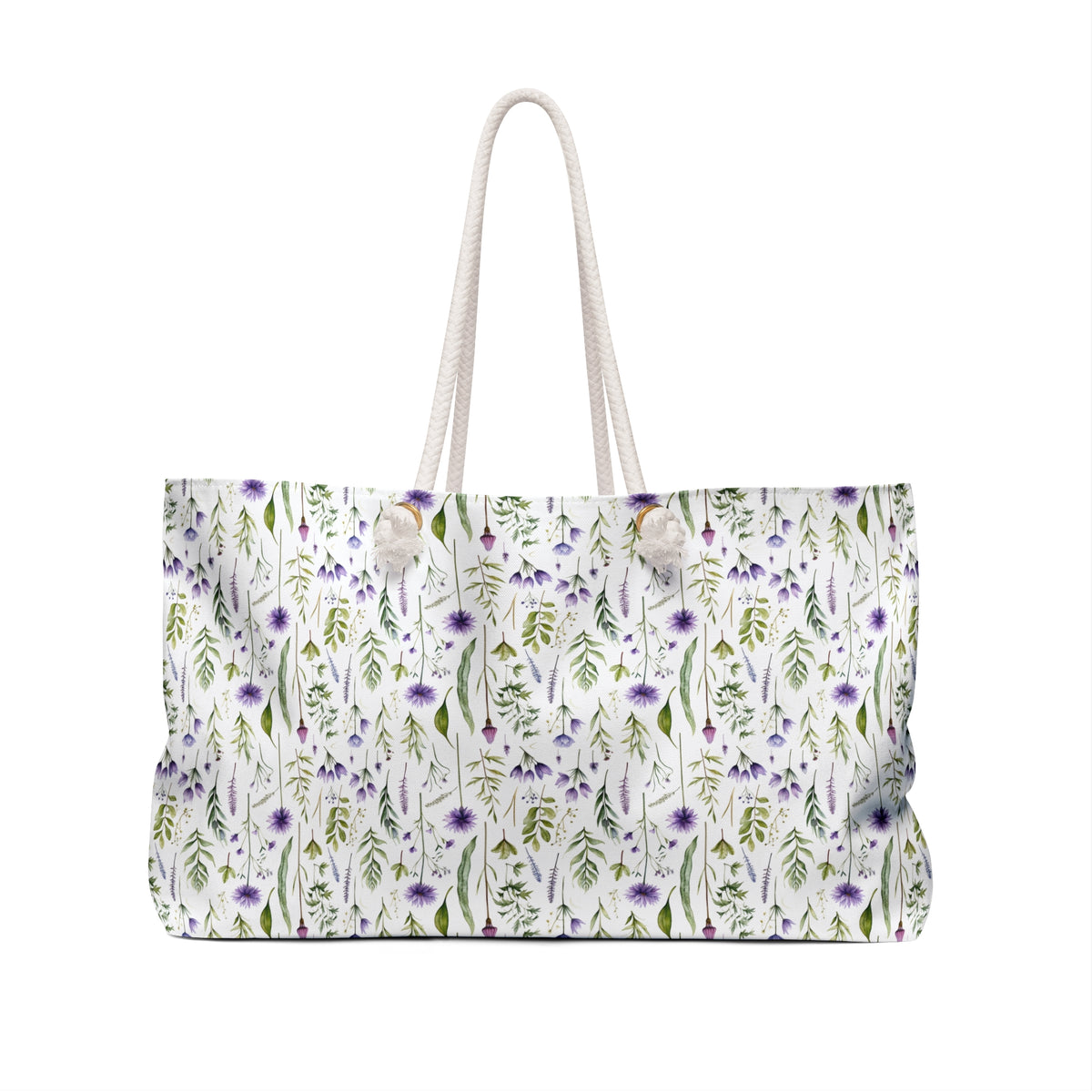 Purple Botanicals Floral Pattern, Watercolour, Flowers, Weekender Tote Bag