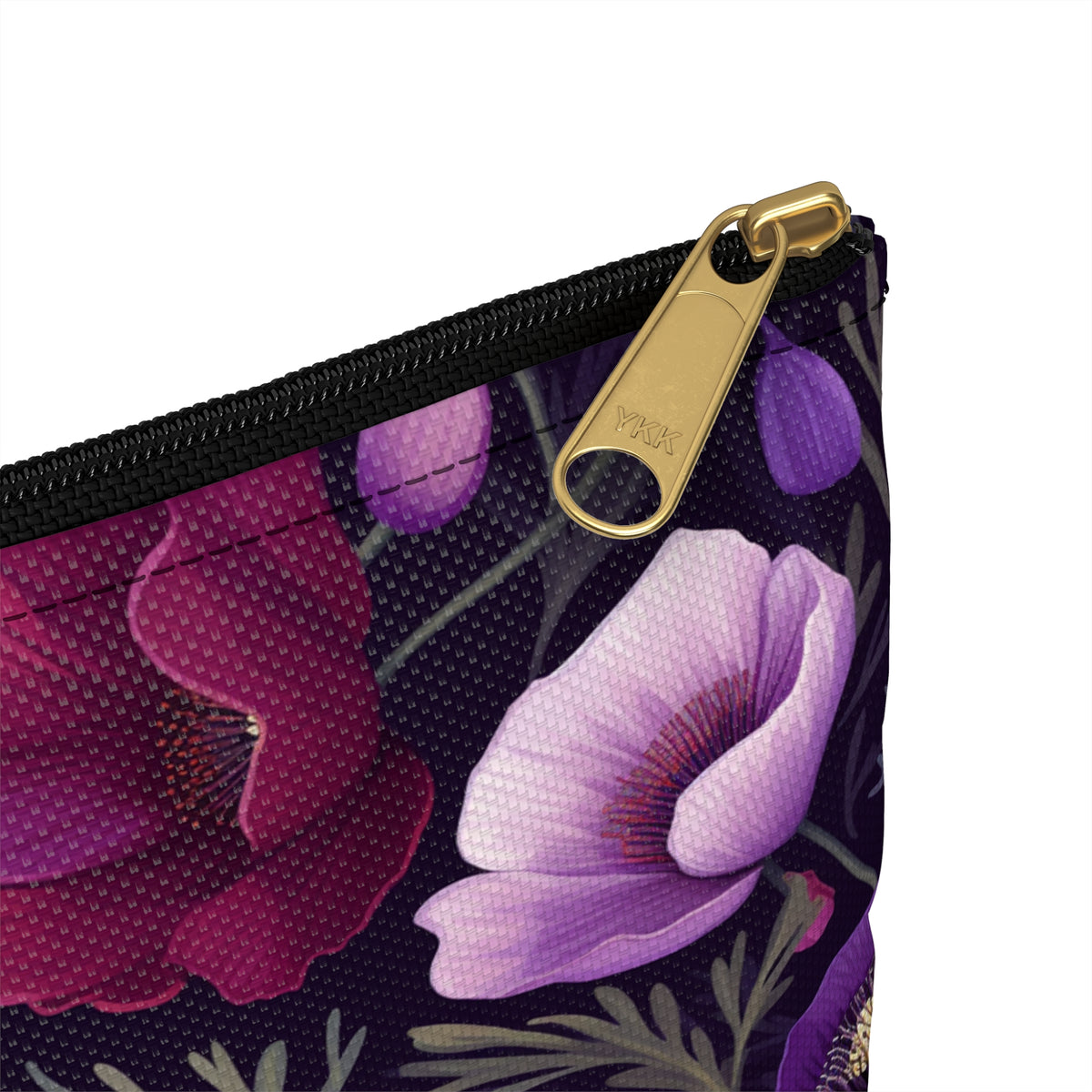 Purple Poppies Floral Pattern, Watercolour, Flowers, Accessory Pouch