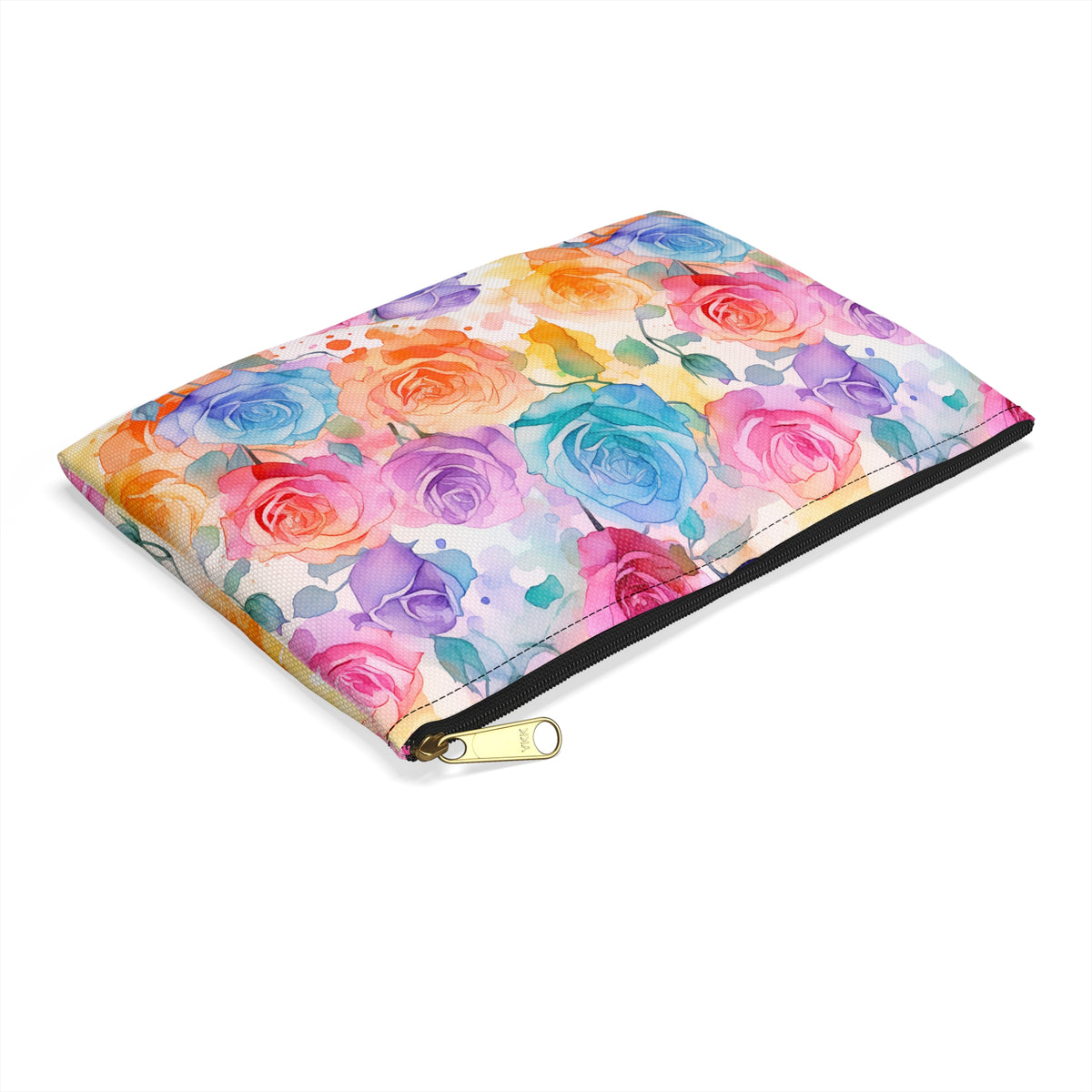 Colour Roses Floral Pattern, Watercolour, Flowers, Accessory Pouch